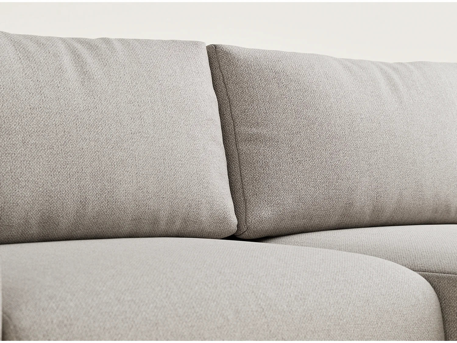 Ecksofa mit Schlaffunktion Numba aus Webstoff - Drei-Personen - beige