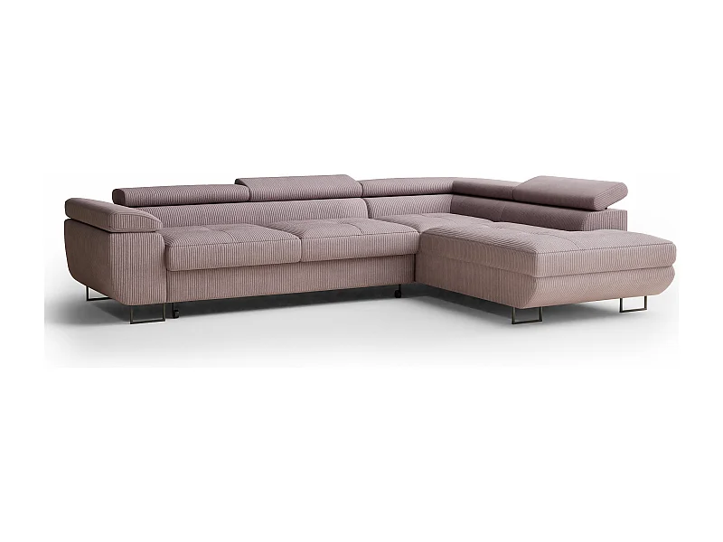 Ecksofa mit Schlaffunktion Concord aus Samtstoff - Vier-Personen - violett