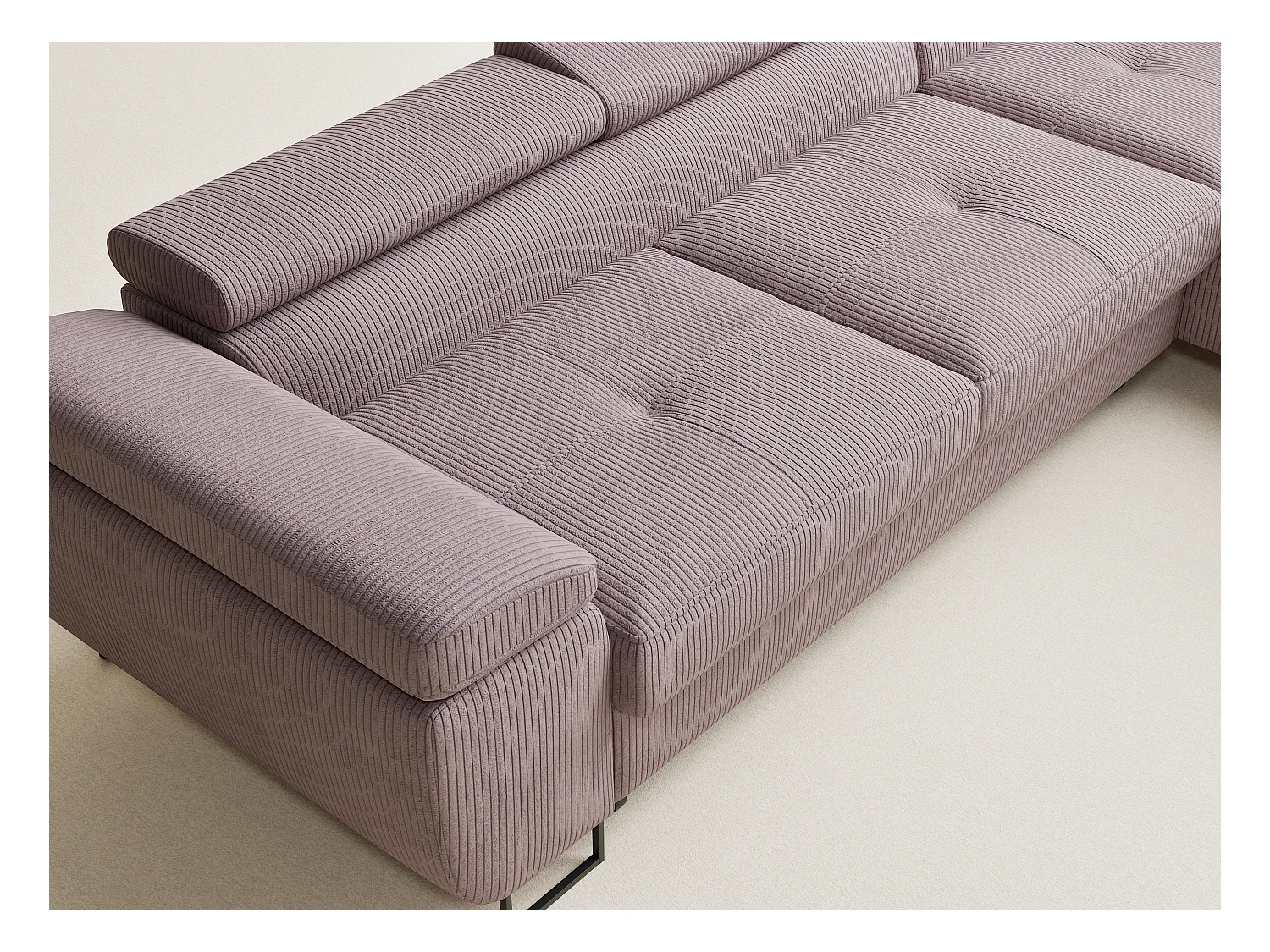 Canapé d'angle convertible Concord im tissu de velours - 5 places - violet
