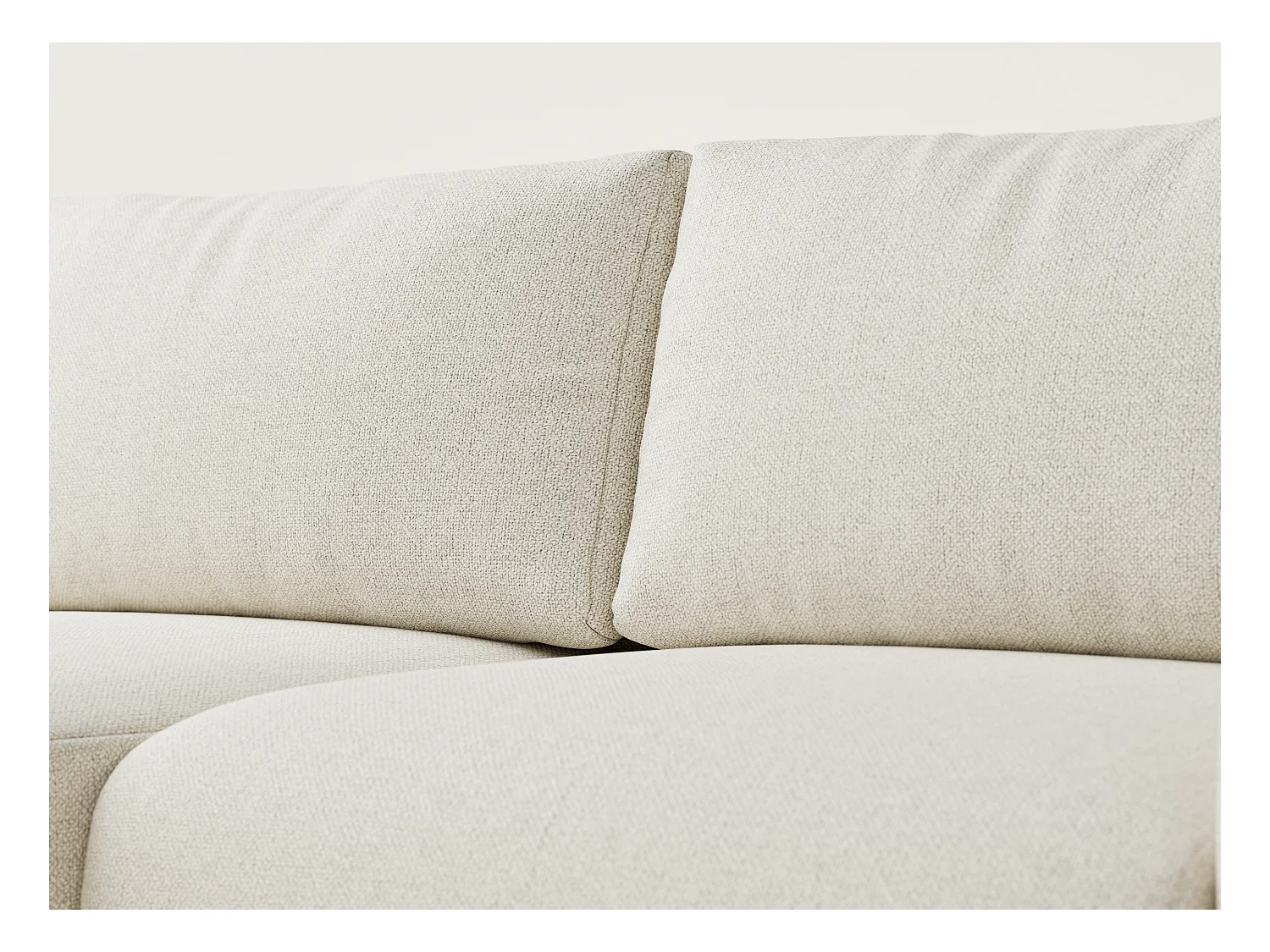 Canapé d'angle convertible Numba im tissu tresse - 3 places - creme