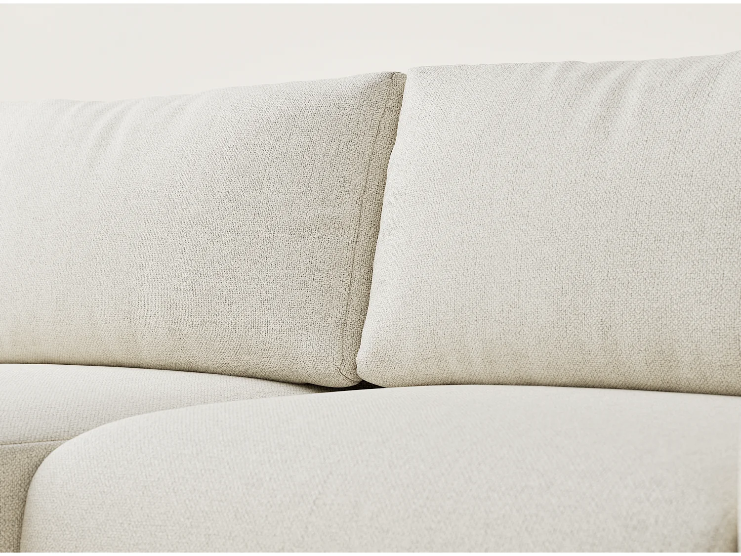 Ecksofa mit Schlaffunktion Numba aus Webstoff - Drei-Personen - creme
