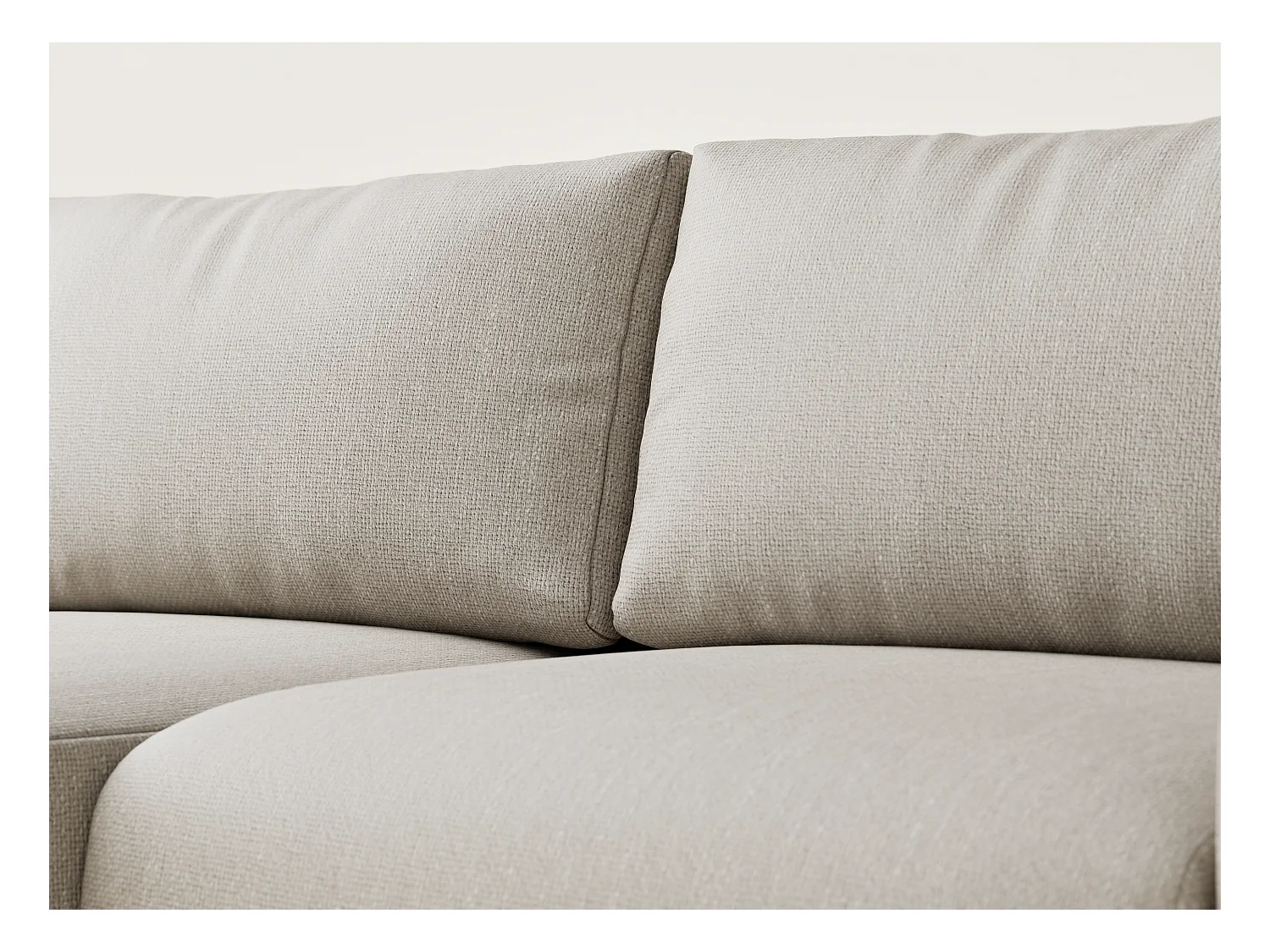 Canapé d'angle convertible Numba im tissu tresse - 3 places - beige