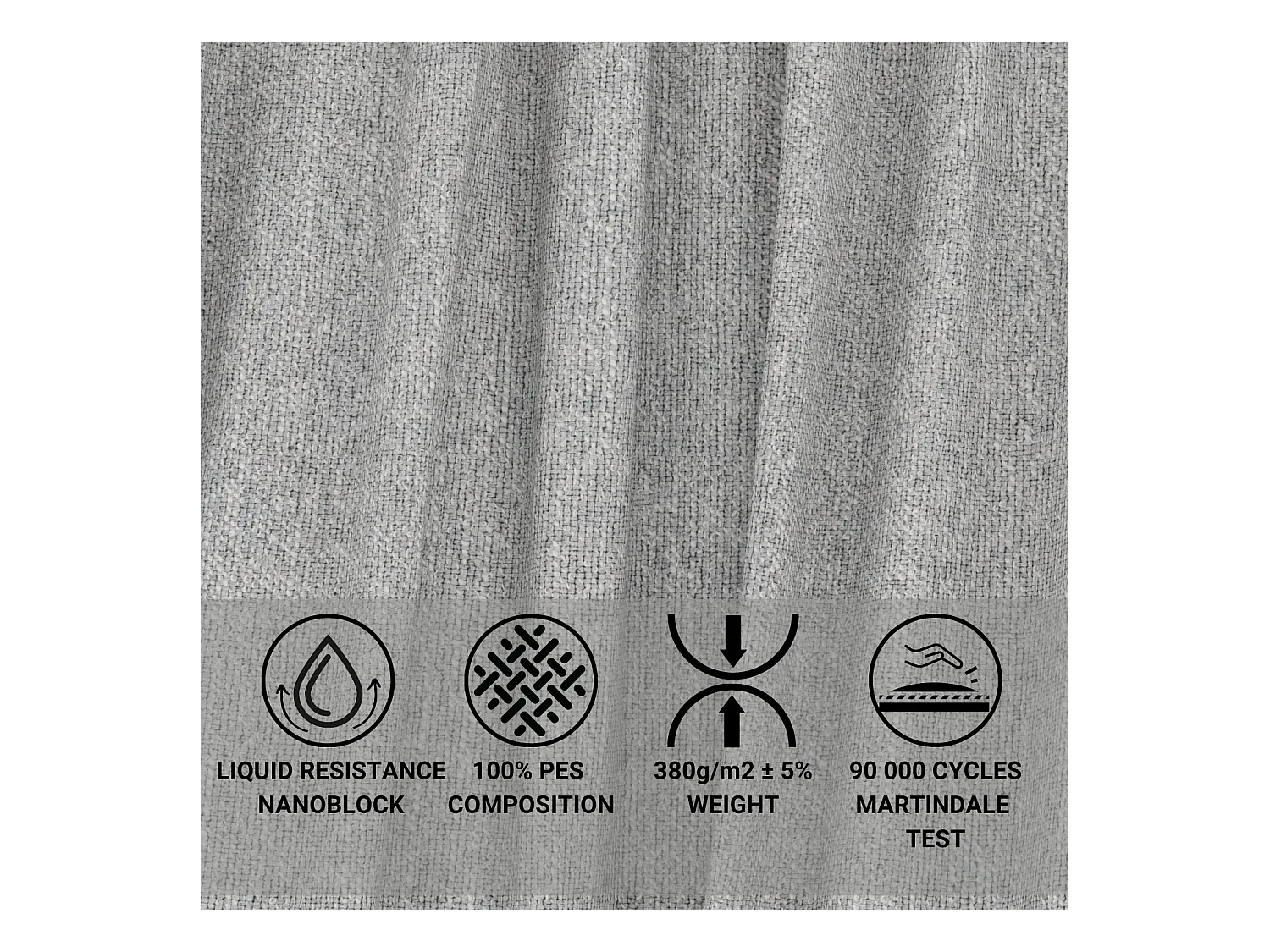 Canapé d'angle convertible Maze im tissu tresse - 5 places - gris clair