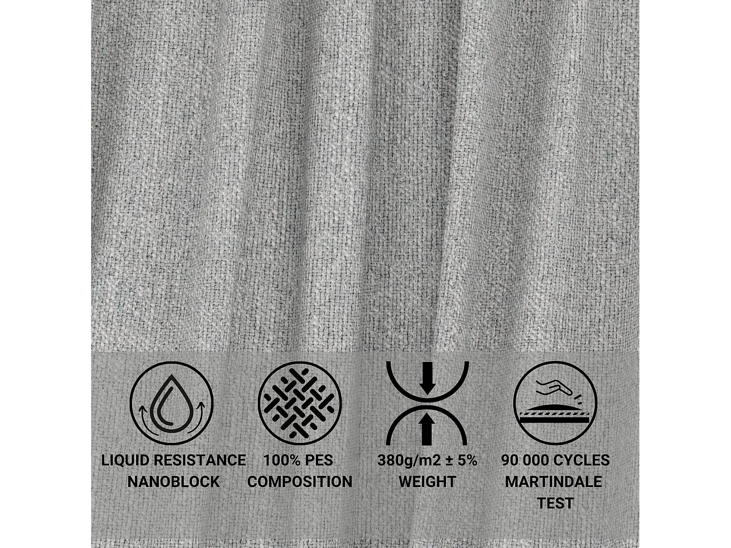 Canapé d'angle convertible Maze im tissu tresse - 5 places - gris clair
