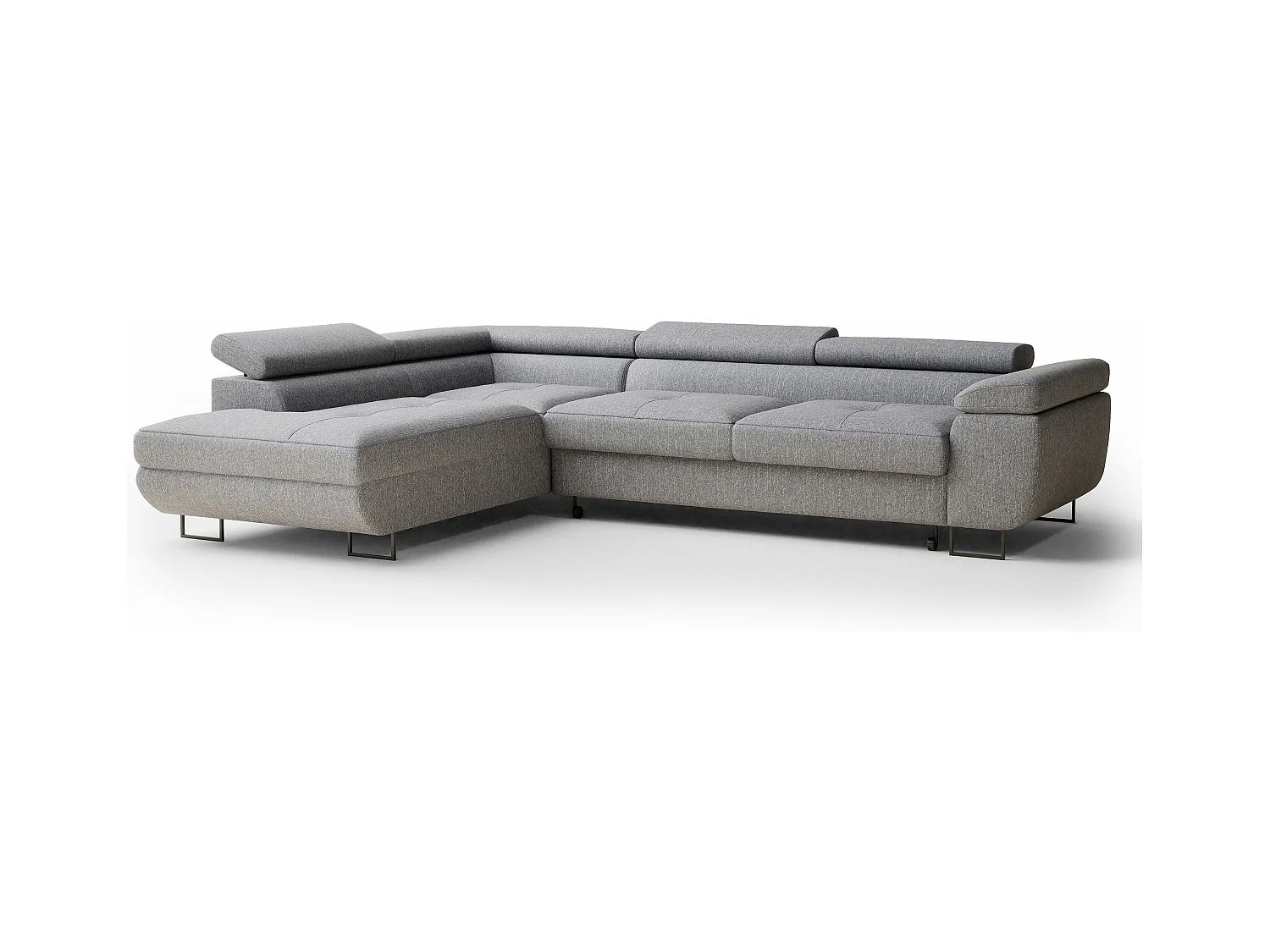 Ecksofa mit Schlaffunktion Concord aus Webstoff - Vier-Personen - grau