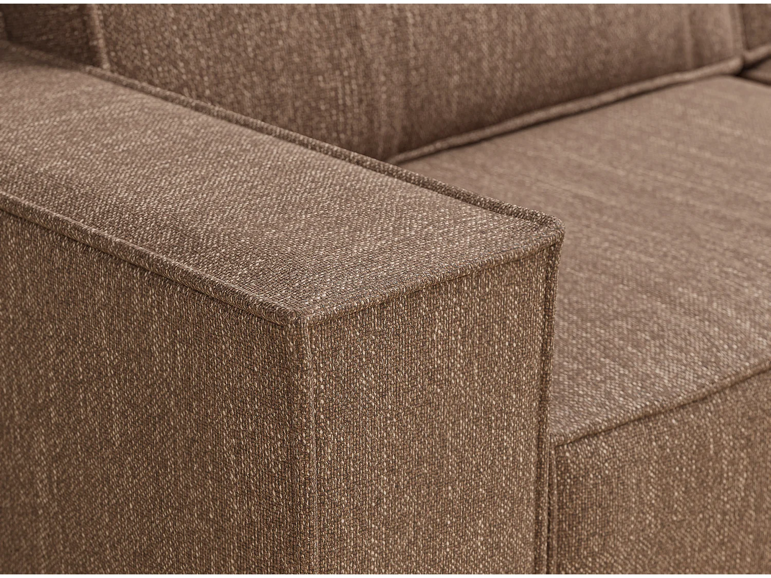 Ecksofa mit Schlaffunktion Zaya aus Webstoff - Drei-Personen - braun