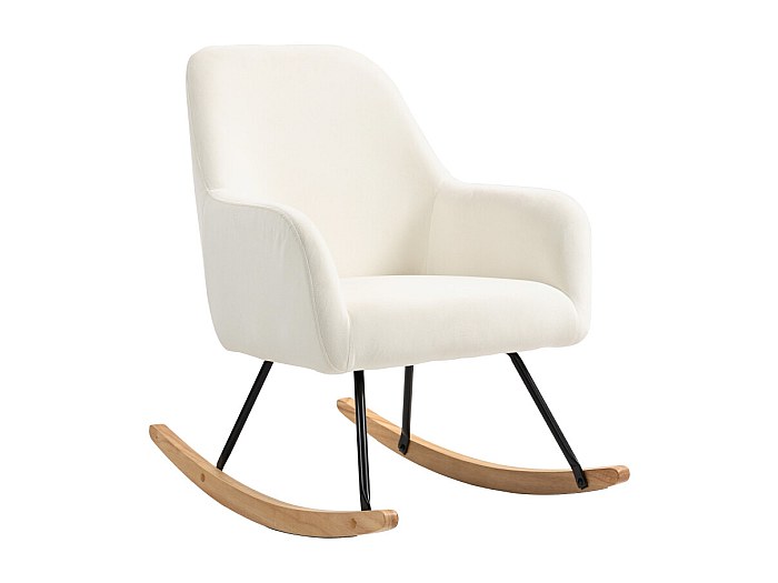 HOMCOM schommelstoel accentstoel, tot 120 kg, comfortabel polyester, lichtgrijs