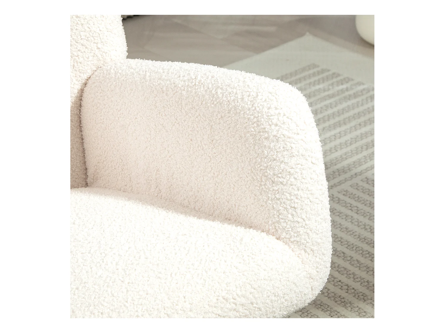 Fauteuil à bascule avec accoudoirs,aspect velours,fauteuil relax avec patins en bois