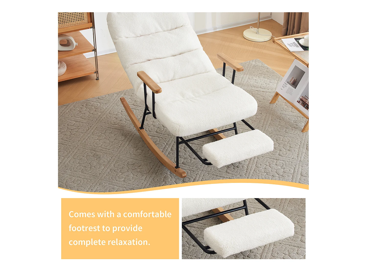 Fauteuil à bascule confortable,,fauteuil à bascule,fauteuil de salon