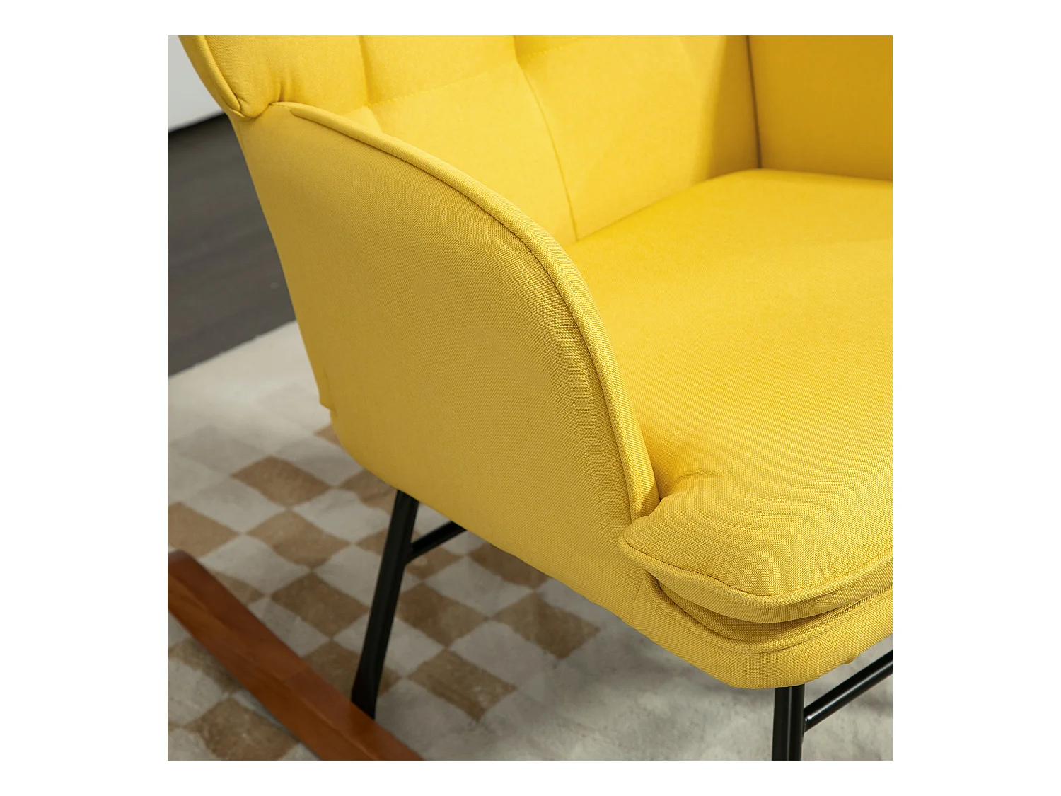 Fauteuil à bascule avec tabouret,fauteuil relax avec accoudoirs,aspect lin