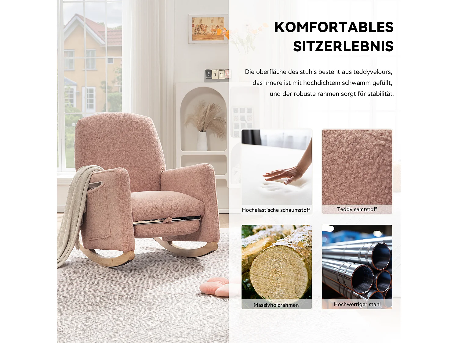 Fauteuil à bascule avec repose-pieds,fauteuil inclinable avec ottoman