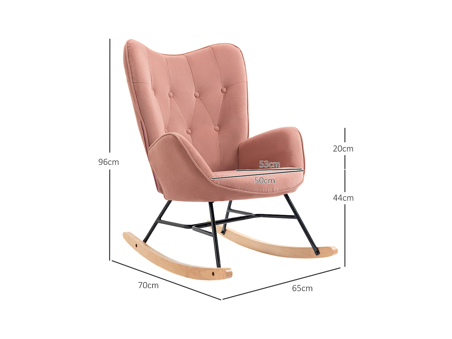 Fauteuil à bascule d'allaitement pour la chambre ou le salon,structure en acier