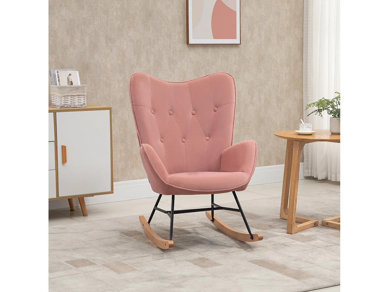 Fauteuil à bascule d'allaitement pour la chambre ou le salon,structure en acier
