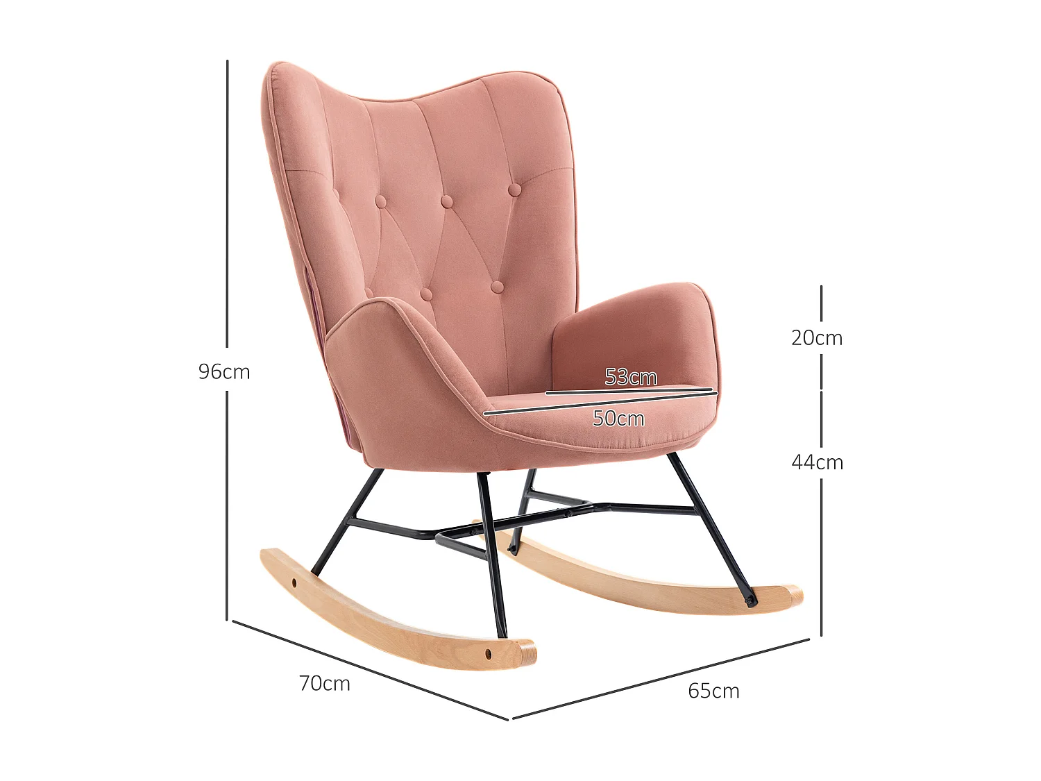 Fauteuil à bascule d'allaitement pour la chambre ou le salon,structure en acier