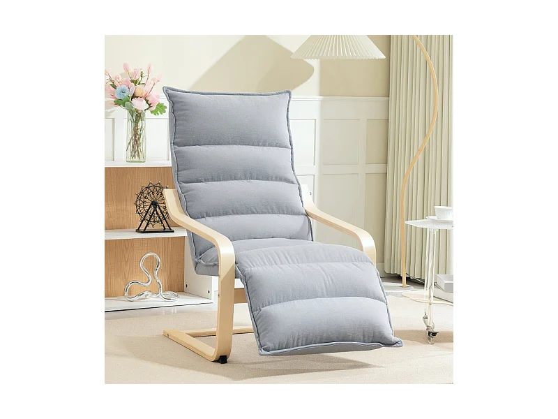 Fauteuil long, aspect velours,fauteuil à bascule avec accoudoirs,fauteuil relax