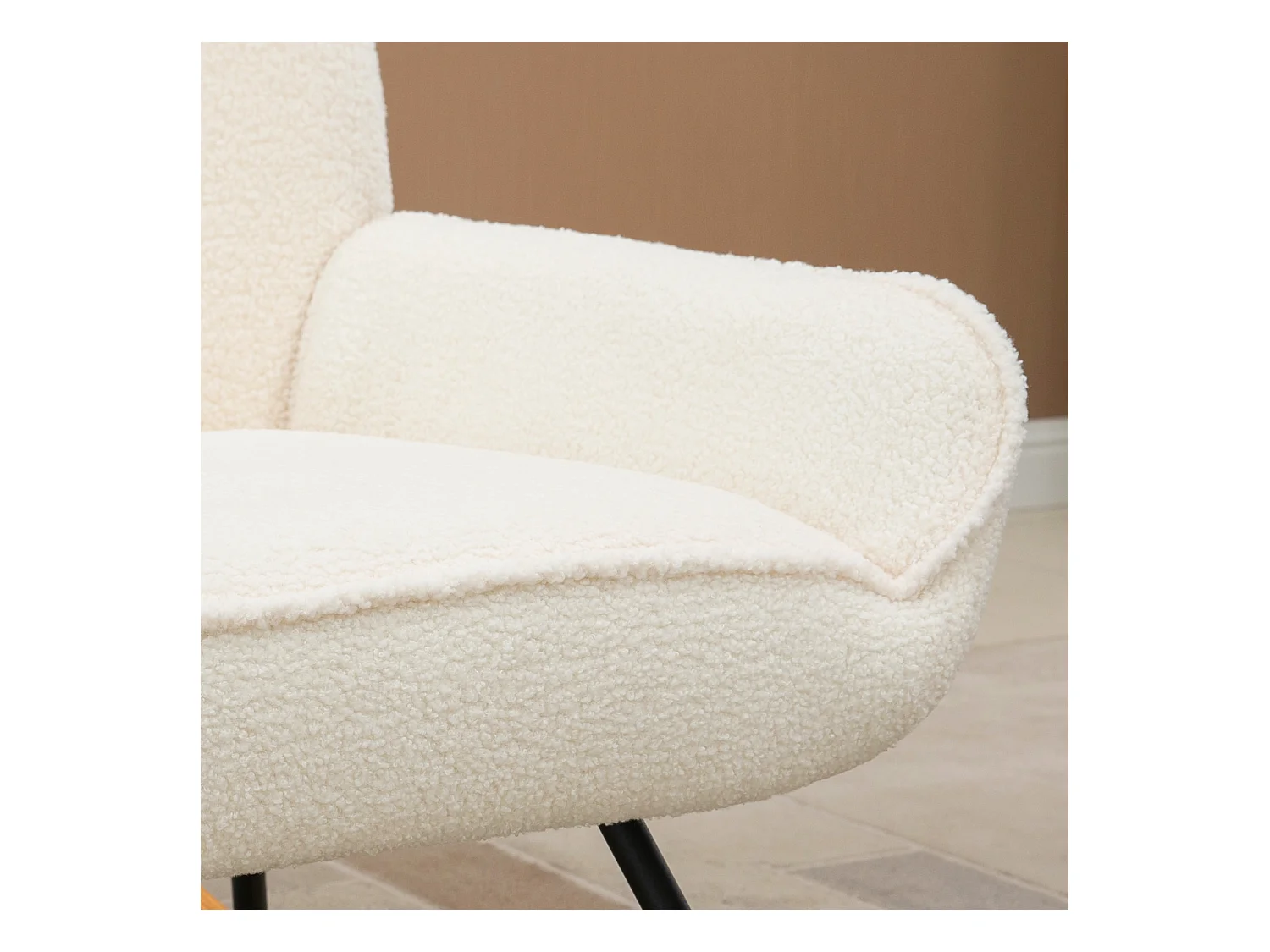 Fauteuil à bascule confortable en polaire Sherpa pour chambre à coucher