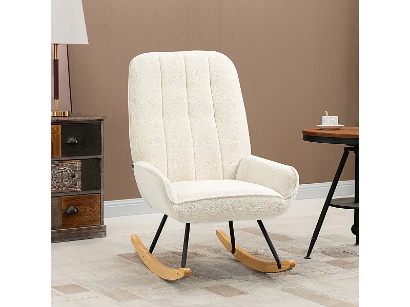 Comfortabele Sherpa fleece schommelstoel voor de slaapkamer