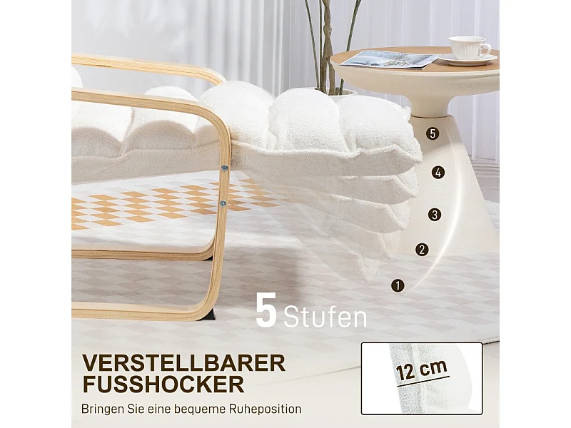 Fauteuil long,polaire sherpa,pour salon,fauteuil à bascule avec accoudoirs,fauteuil relax