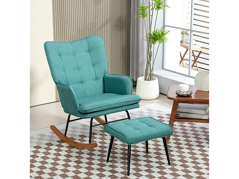 Fauteuil à bascule,fauteuil d'allaitement aspect lin,fauteuil à bascule pour la chambre