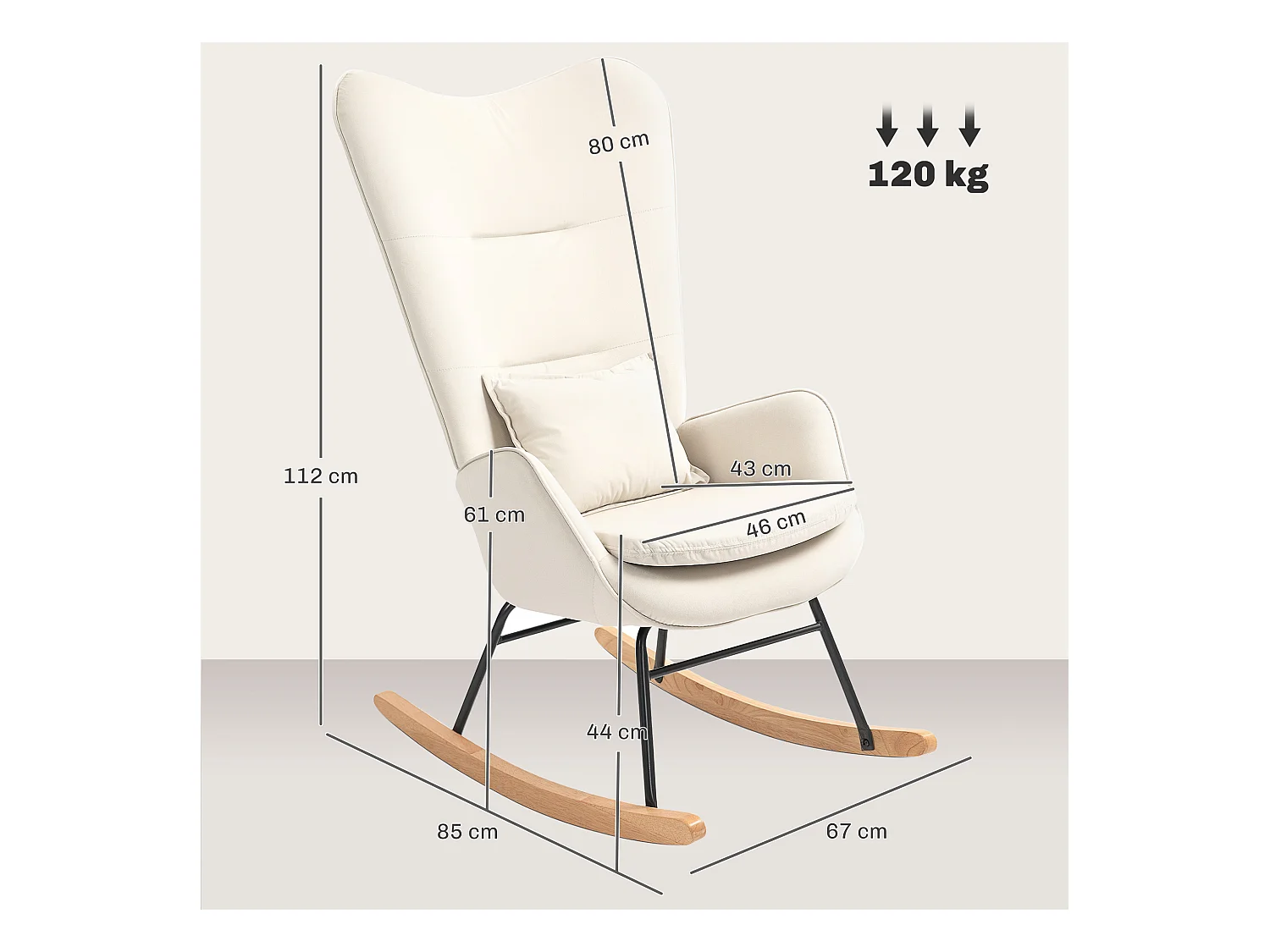 Fauteuil à bascule,balancelle,fauteuil,fauteuil d'allaitement aspect velours