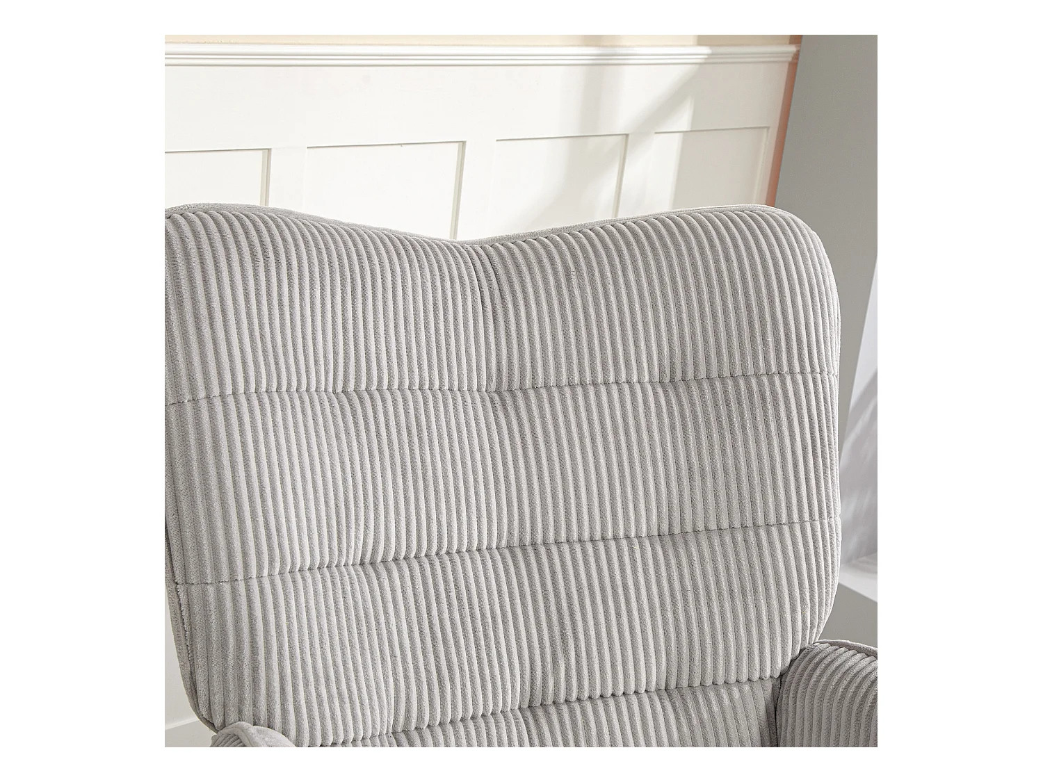 Loungesessel, Cordoptik, Armlehnen, Stuhl mit Holzgestell