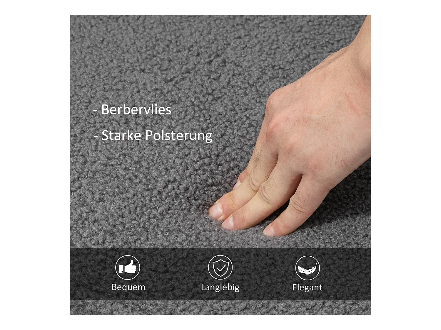 Schaukelstuhl, Berber-Fleece-Optik, Schaukelstuhl, Armlehnen, Polstersessel