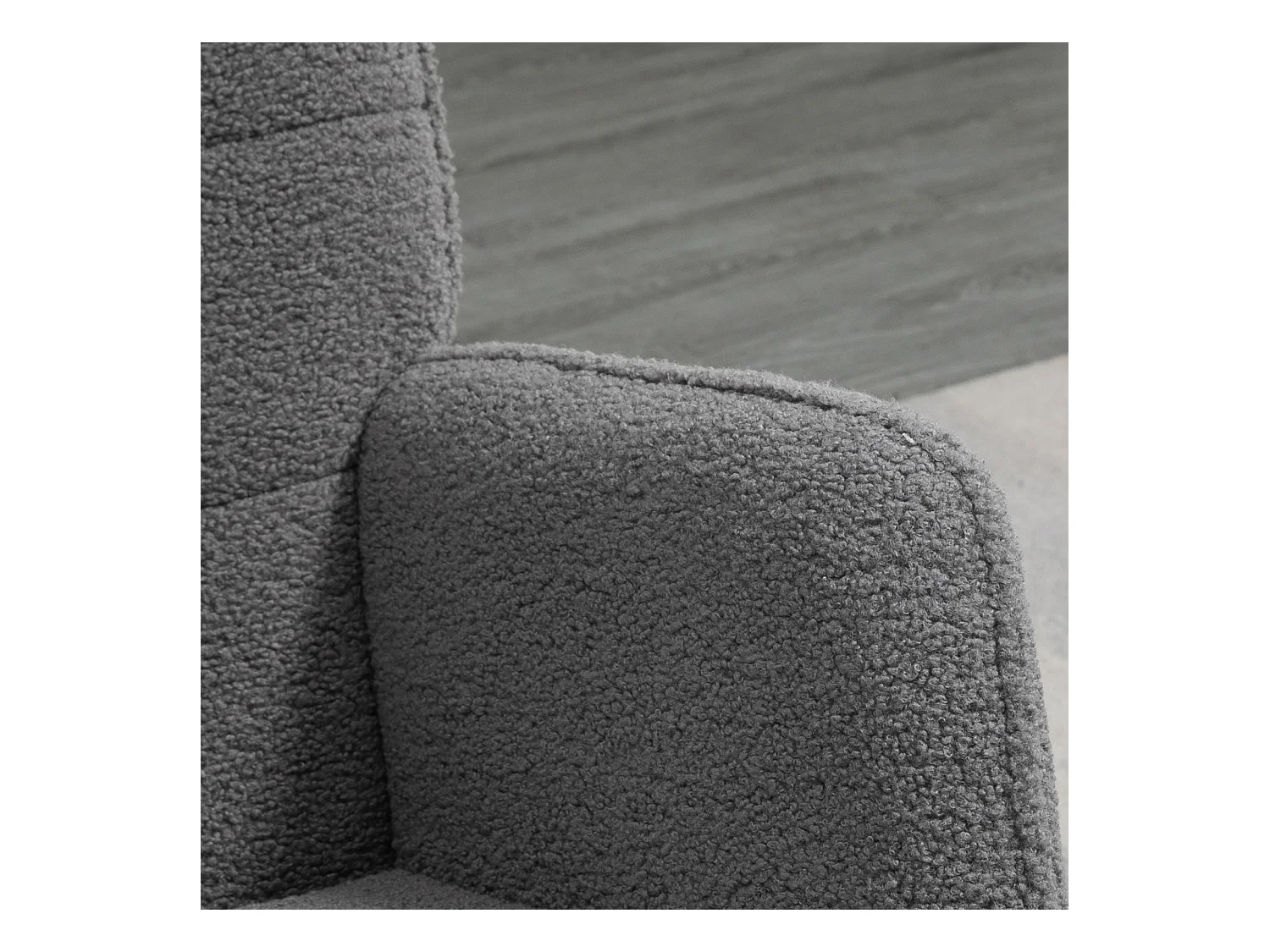 Schaukelstuhl, Berber-Fleece-Optik, Schaukelstuhl, Armlehnen, Polstersessel