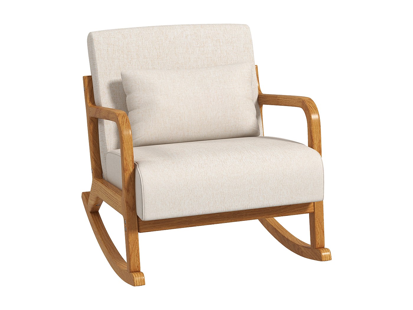 Fauteuil à bascule rembourré avec structure en bois,accoudoirs Fauteuil à bascule rembourré avec structure en bois,accoudoirs