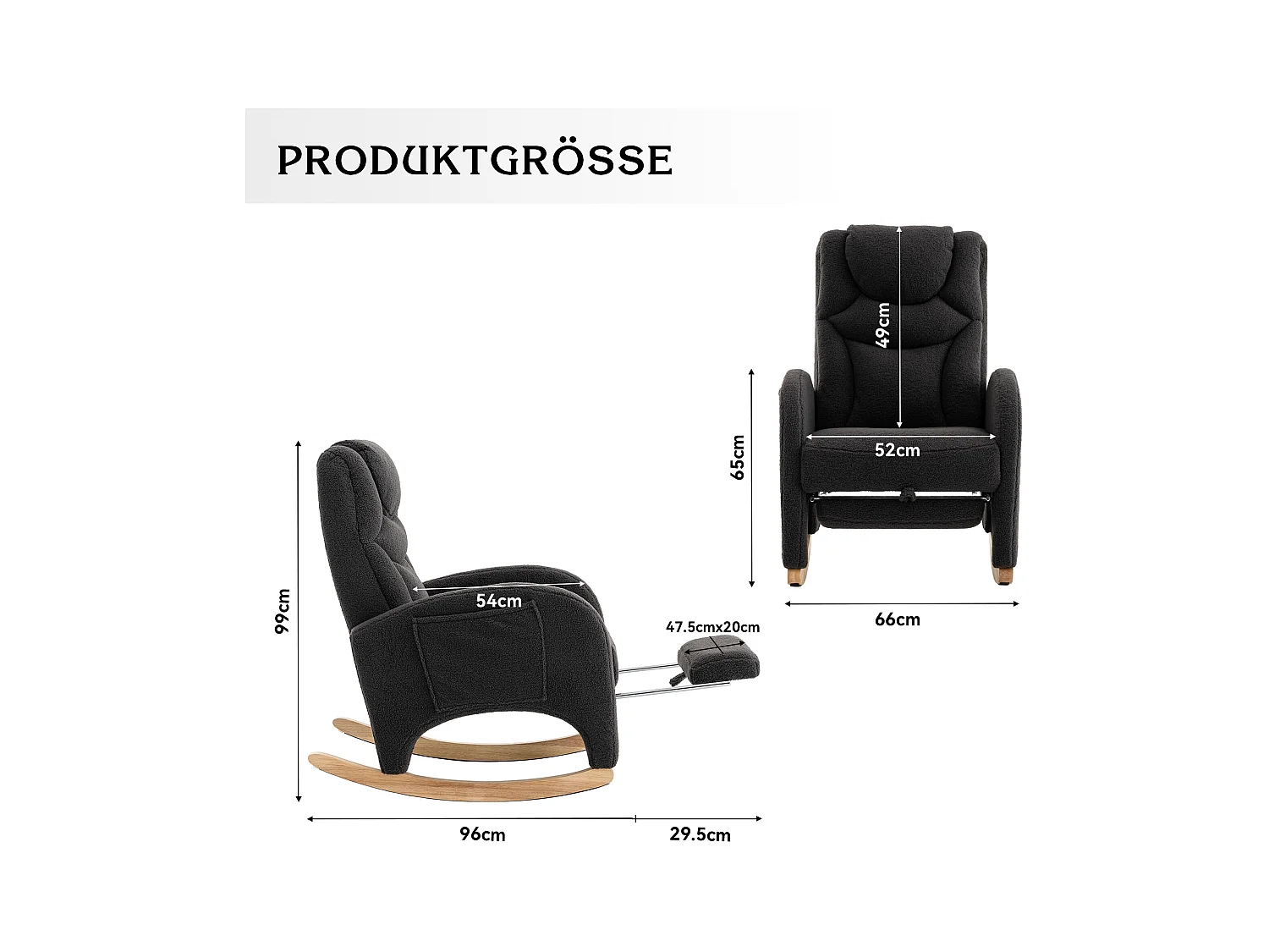 Fauteuil à bascule,fauteuil inclinable,fauteuil de salon avec accoudoirs