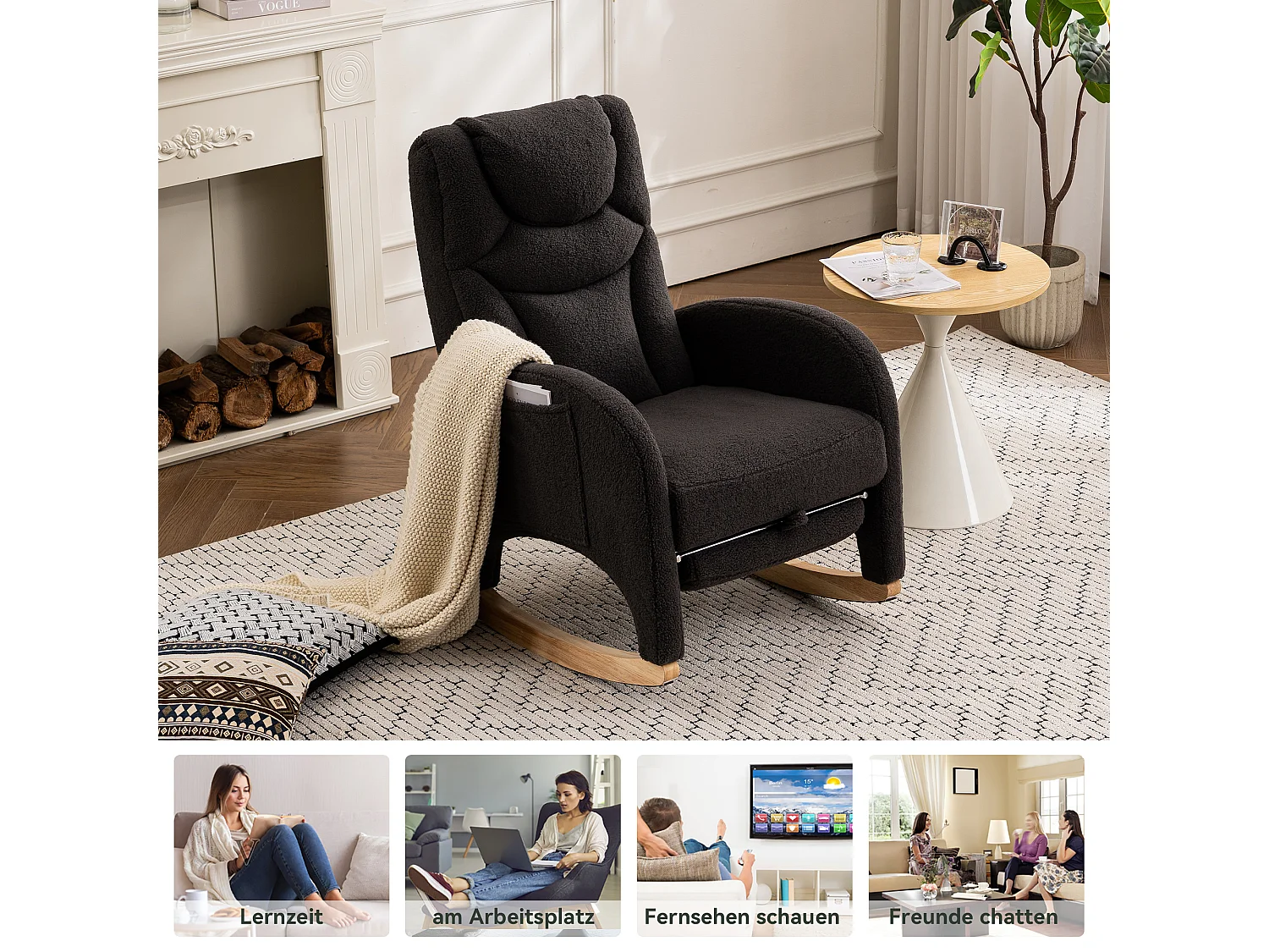 Schaukelstuhl, Relaxsessel, Loungesessel mit Armlehnen