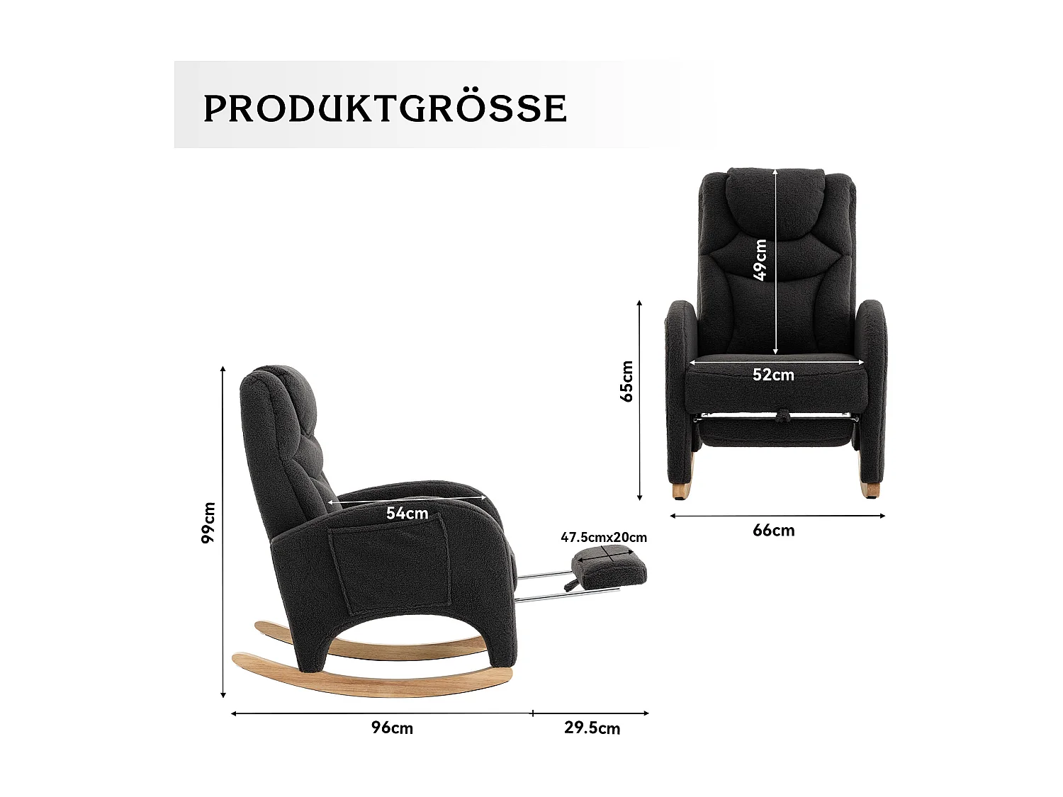 Schaukelstuhl, Relaxsessel, Loungesessel mit Armlehnen