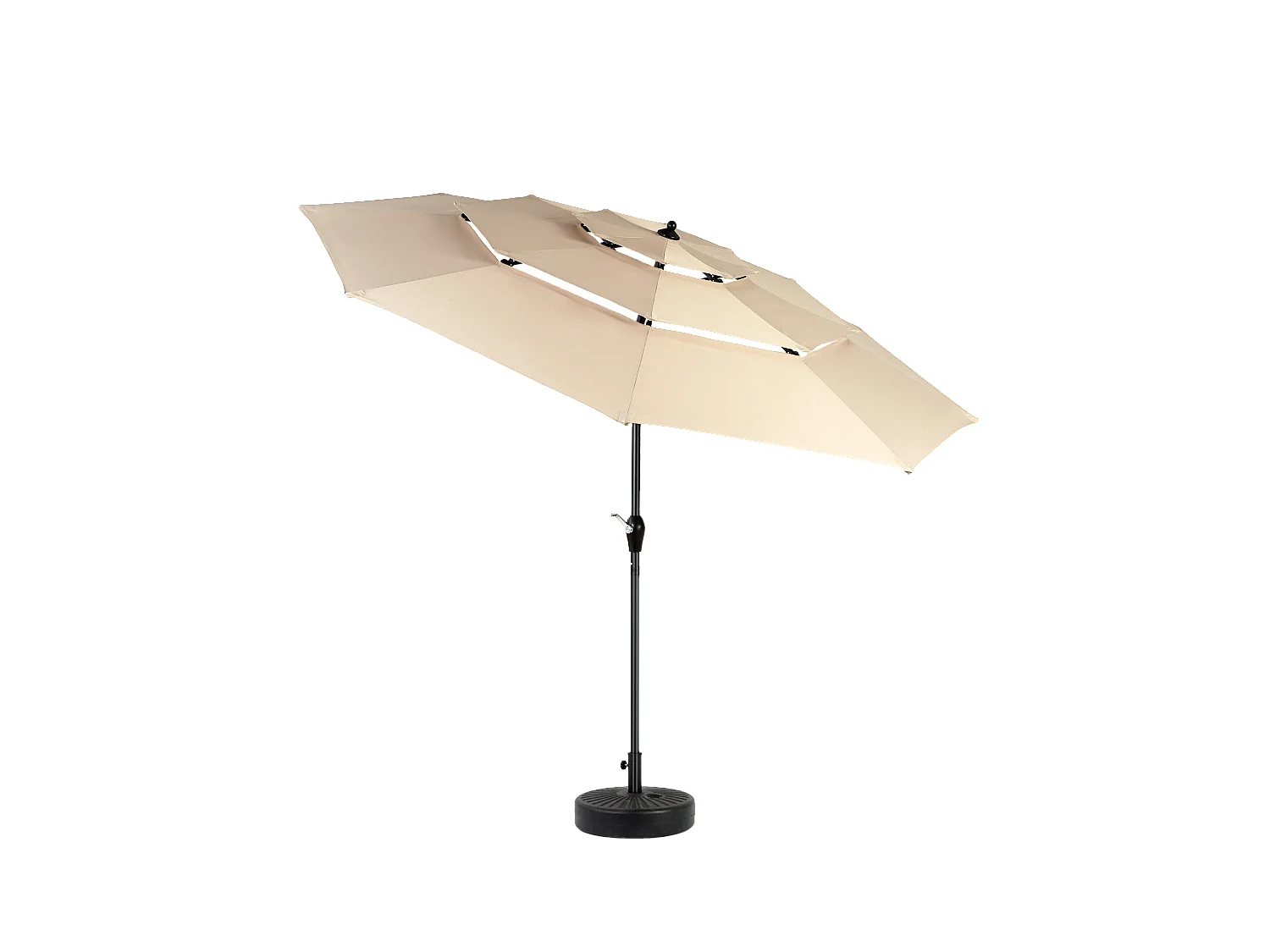 Dubbelzijdige rechthoekige paraplu met slinger (Kaki) (zonder voet)