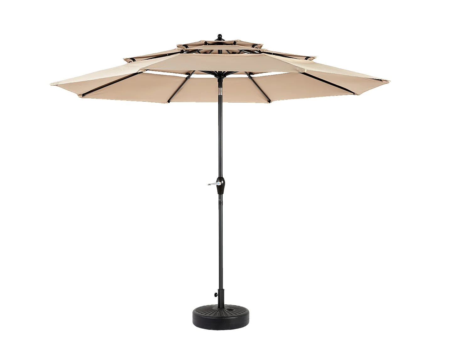 Paraguas rectangular de doble cara con manivela de 2,5 m (caqui) (sin base)