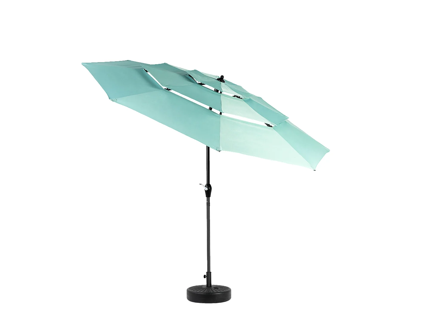 14.8 Ft Double Sided Outdoor Umbrella Rectangular Large with Crank(Light Green) (No Base)