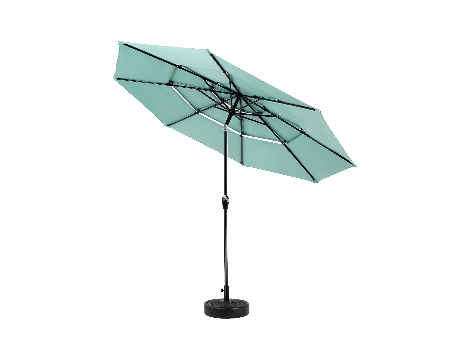 Sombrilla rectangular de doble cara con manivela, grande, 4,5 m (sin base)