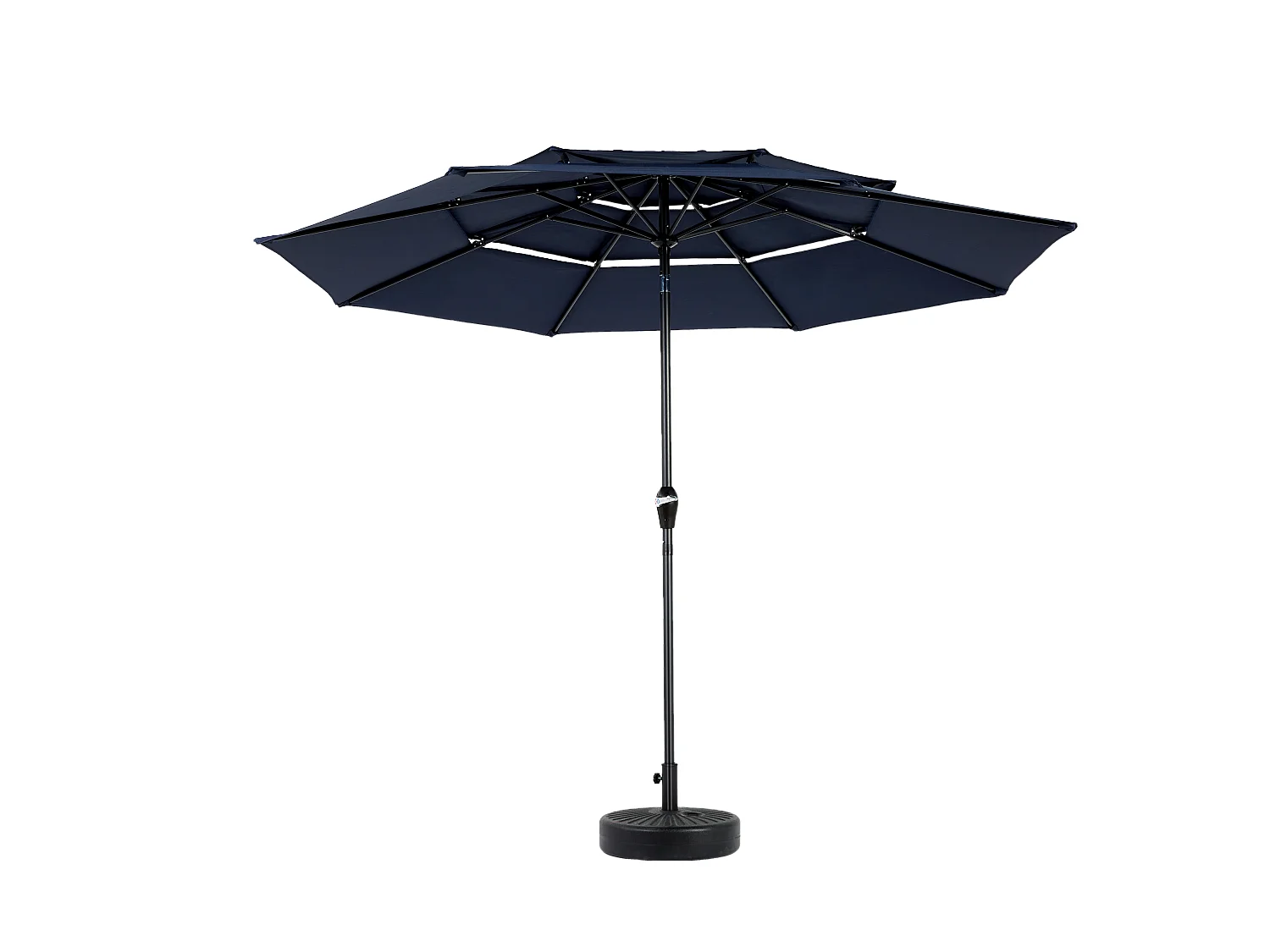 14.8 Ft Double Sided Outdoor Umbrella Rectangular Large with Crank (Navy Blue) (No Base)