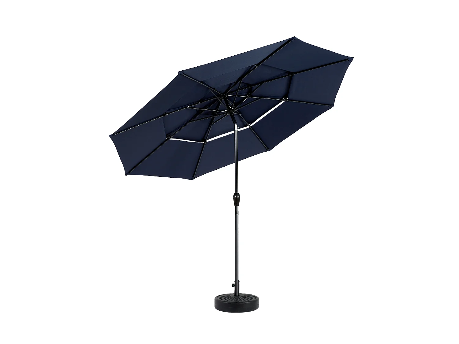 14.8 Ft Double Sided Outdoor Umbrella Rectangular Large with Crank (Navy Blue) (No Base)