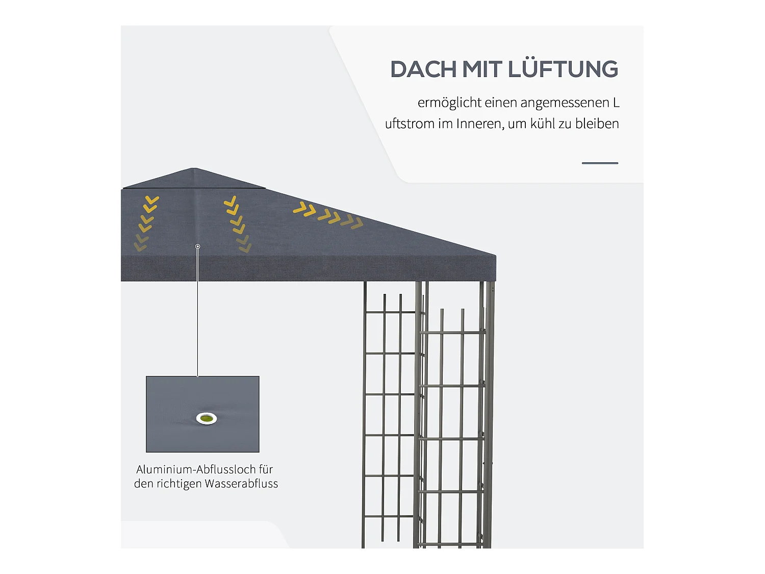 3 x 3 m Gartenzelt, robustes Partyzelt, Gartenfestzelt aus Stahl und Polyester