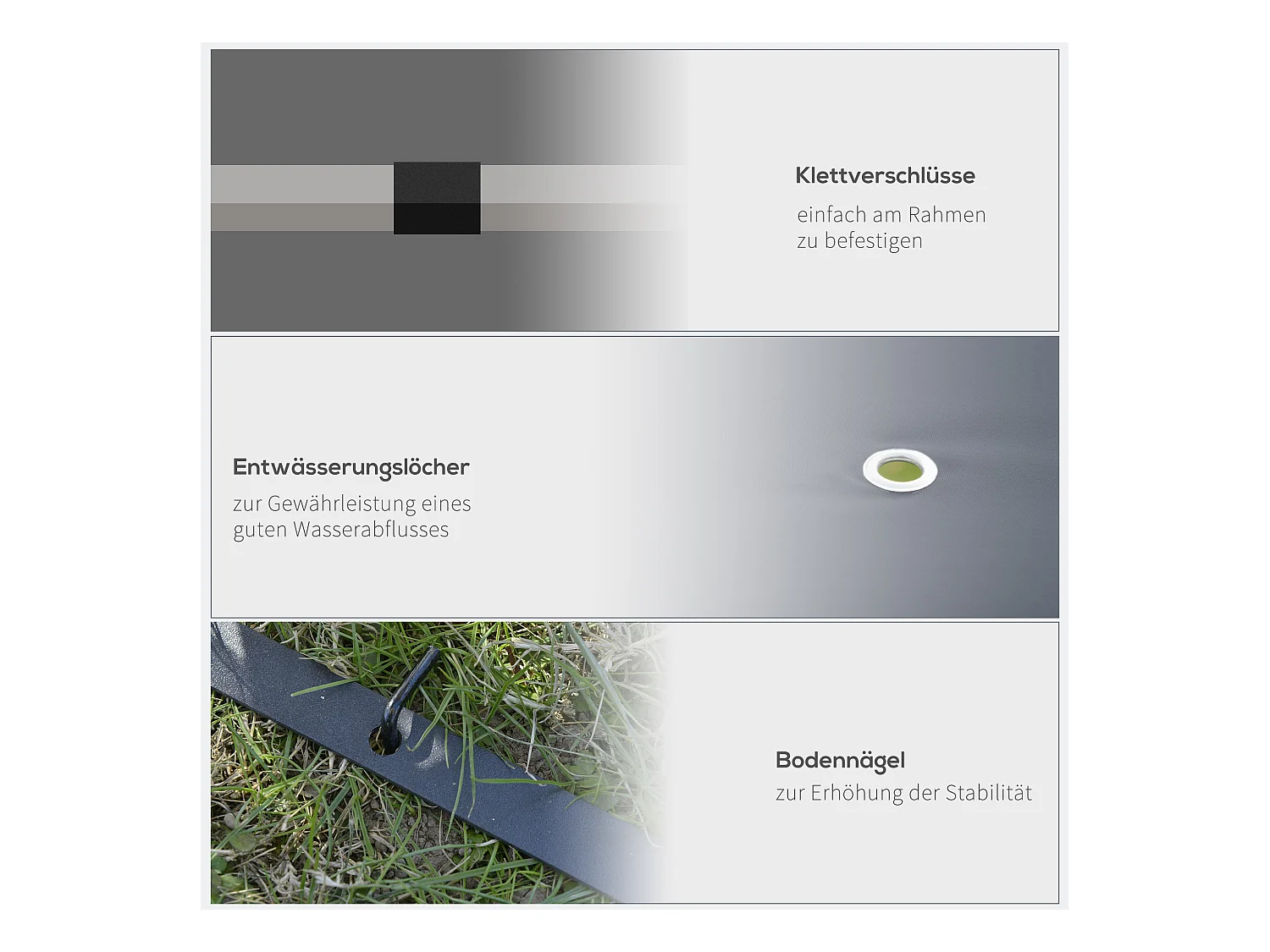 3 x 3 m Gartenzelt, robustes Partyzelt, Gartenfestzelt aus Stahl und Polyester