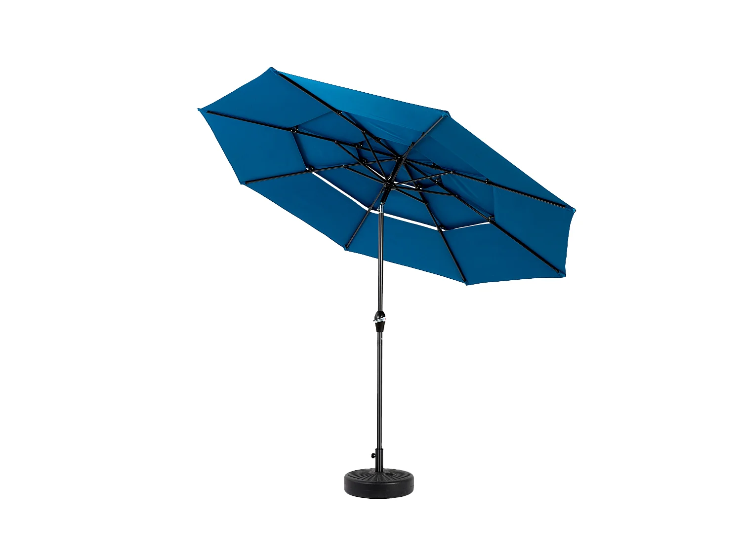 14.8 Ft Double Sided Outdoor Umbrella Rectangular Large with Crank(Blue)(No Base)