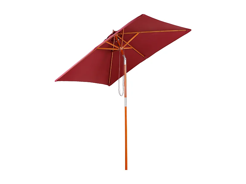 Festnight Ombrellone Da Balcone E Giardino A Mezzaluna - 270x135x245cm, Terracotta, Tessuto UV Resistente, Palo In Alluminio Con Manovella