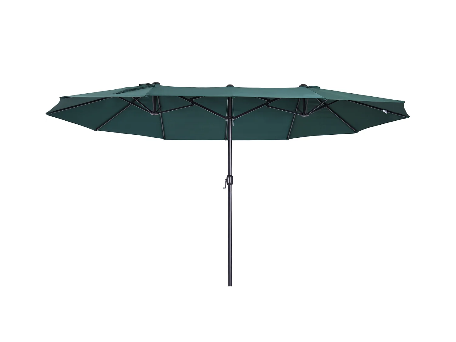 Sombrilla de balcón Doppler, 460 x 270 x 241 cm, Ø2,7 m, con base en cruz y peso