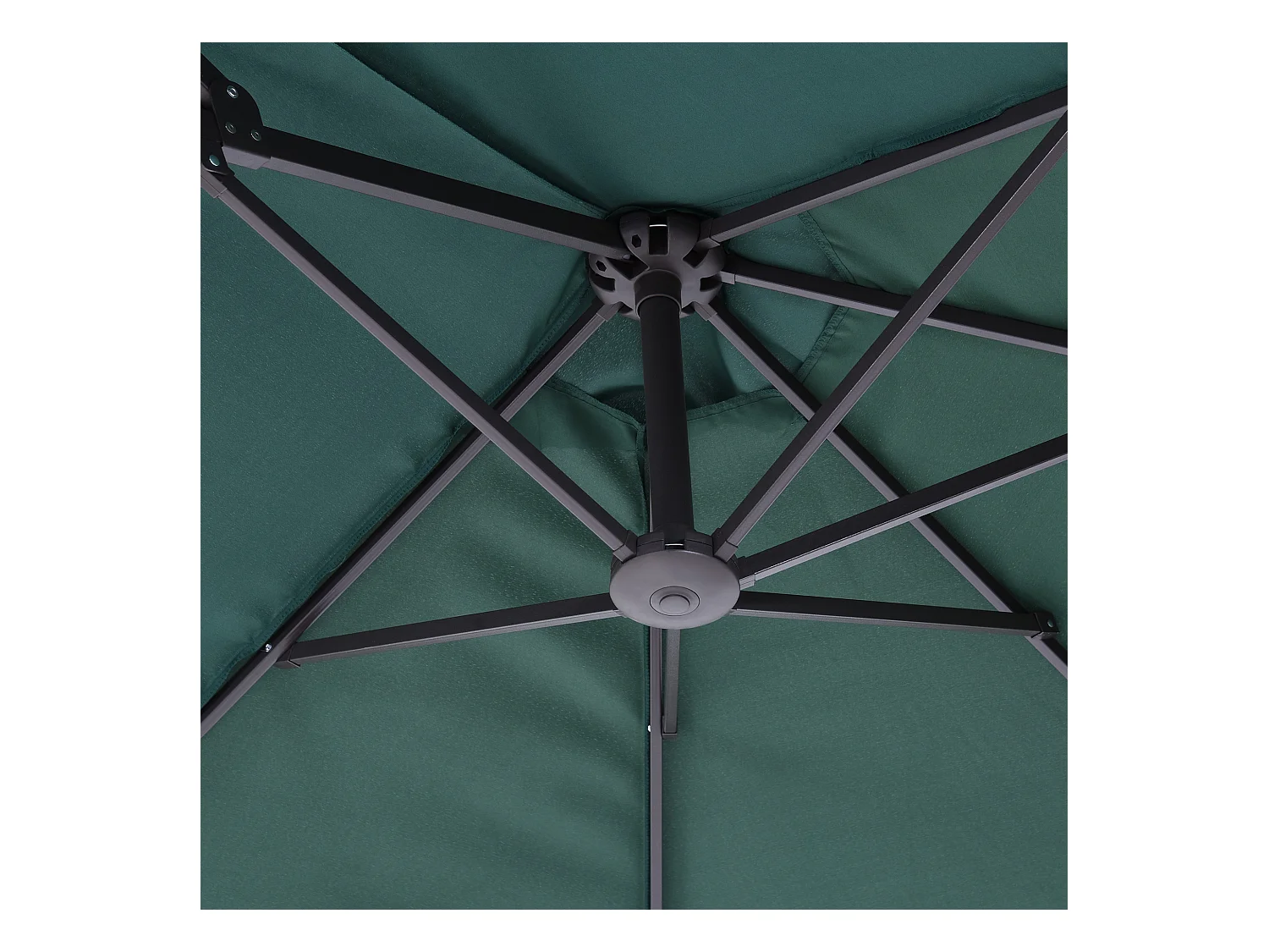 Sombrilla de balcón Doppler, 460 x 270 x 241 cm, Ø2,7 m, con base en cruz y peso