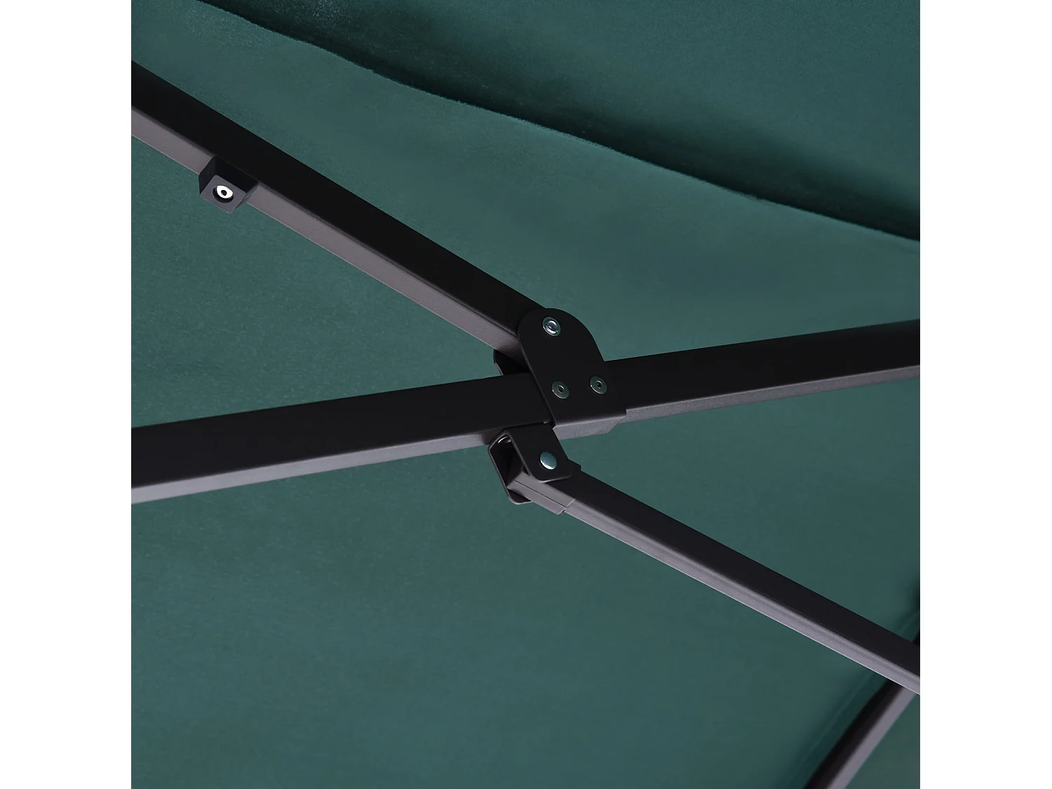 Doppler balkonparasol, 460 x 270 x 241 cm, Ø 2,7 m, met kruisvoet, verzwaard