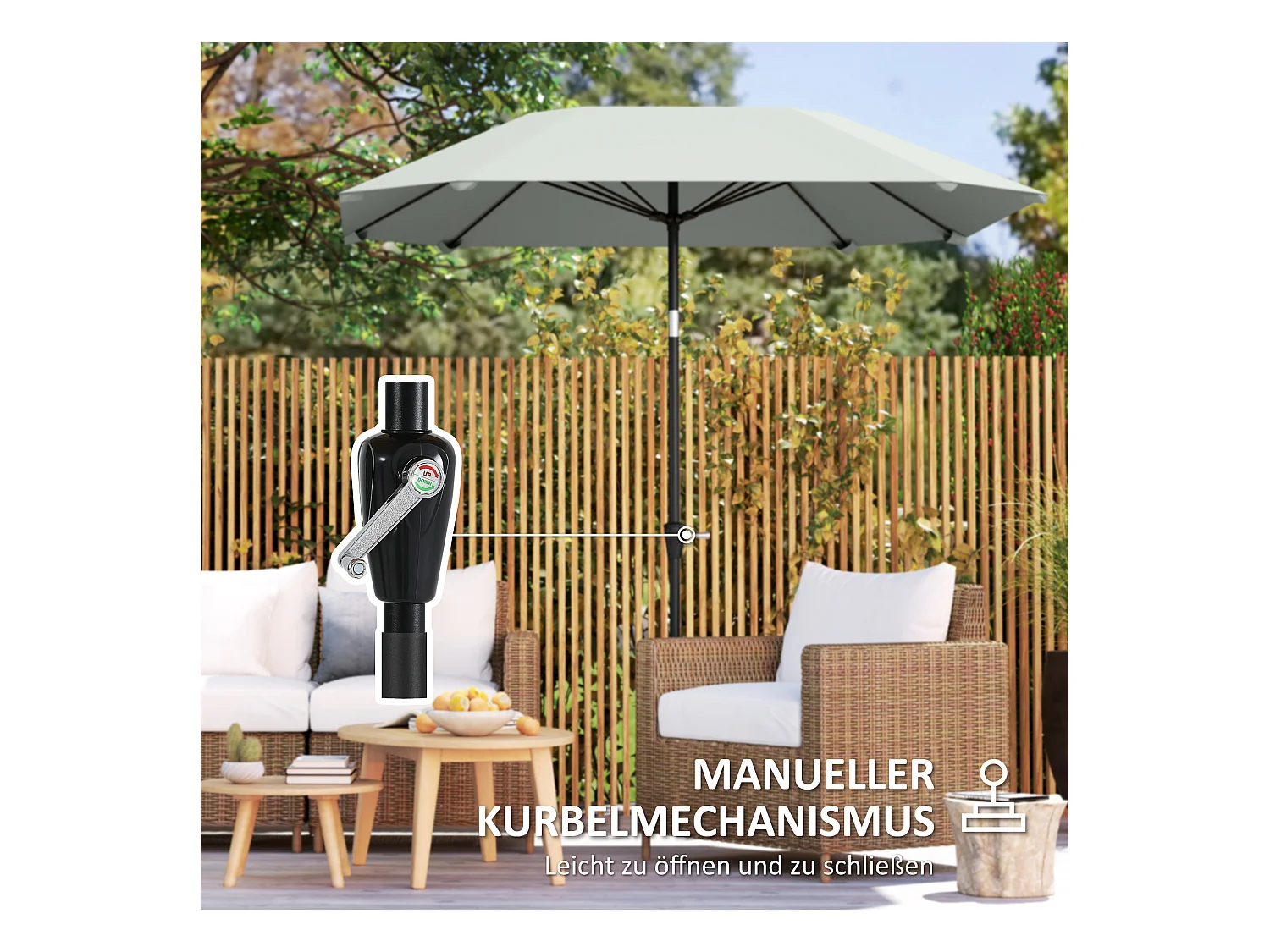 233 cm Sonnenschirm, achteckiger Klappschirm, Balkonschirm, Strandschirm