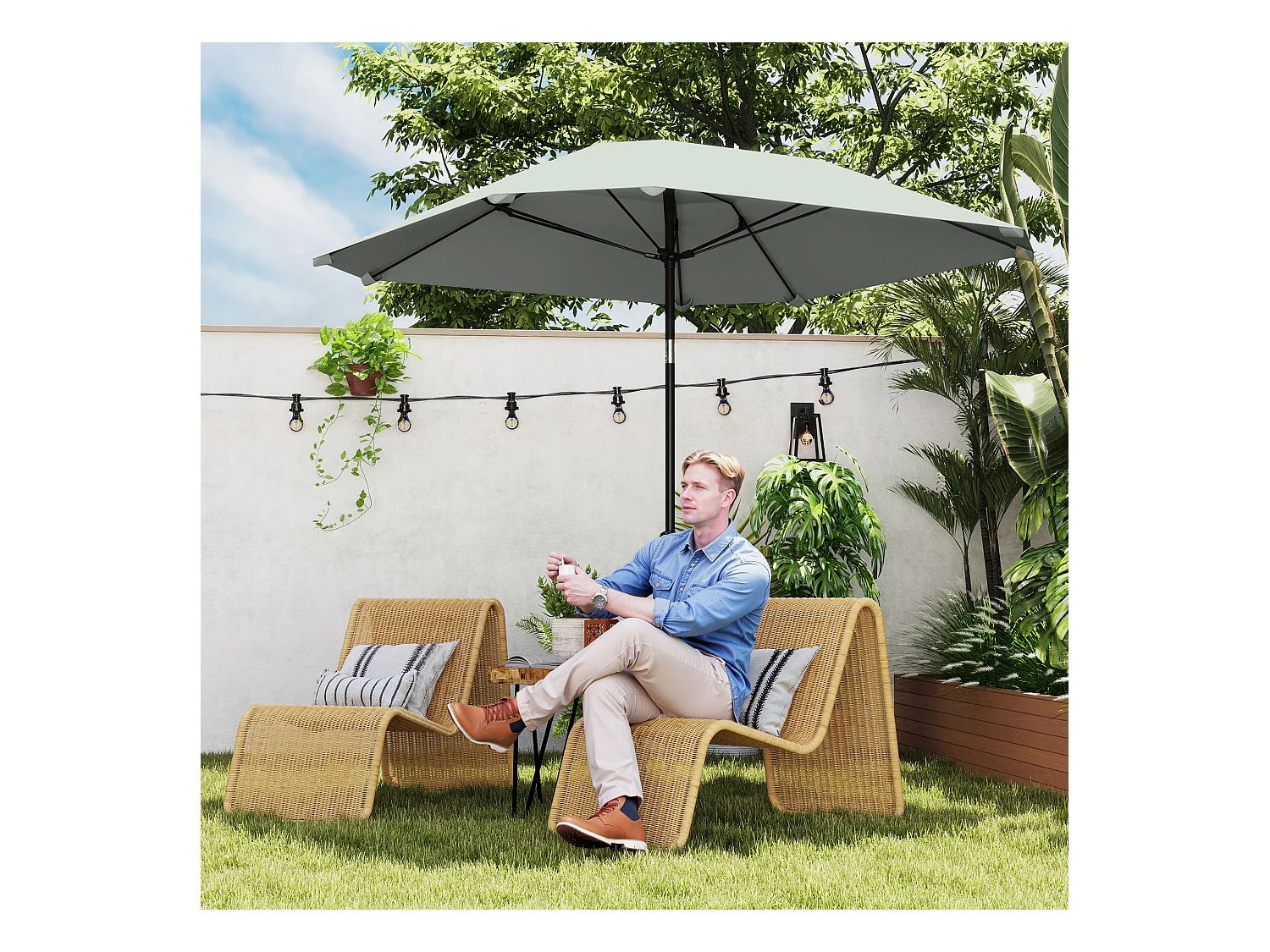 233 cm Sonnenschirm, achteckiger Klappschirm, Balkonschirm, Strandschirm