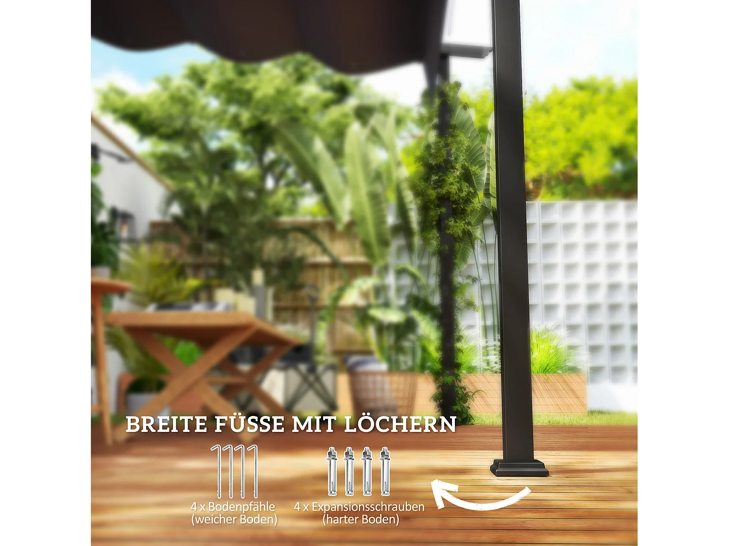 Pérgola de patio de aproximadamente 1,5 m. Cenador de jardín de 3 x 3 m con techo ajustable.