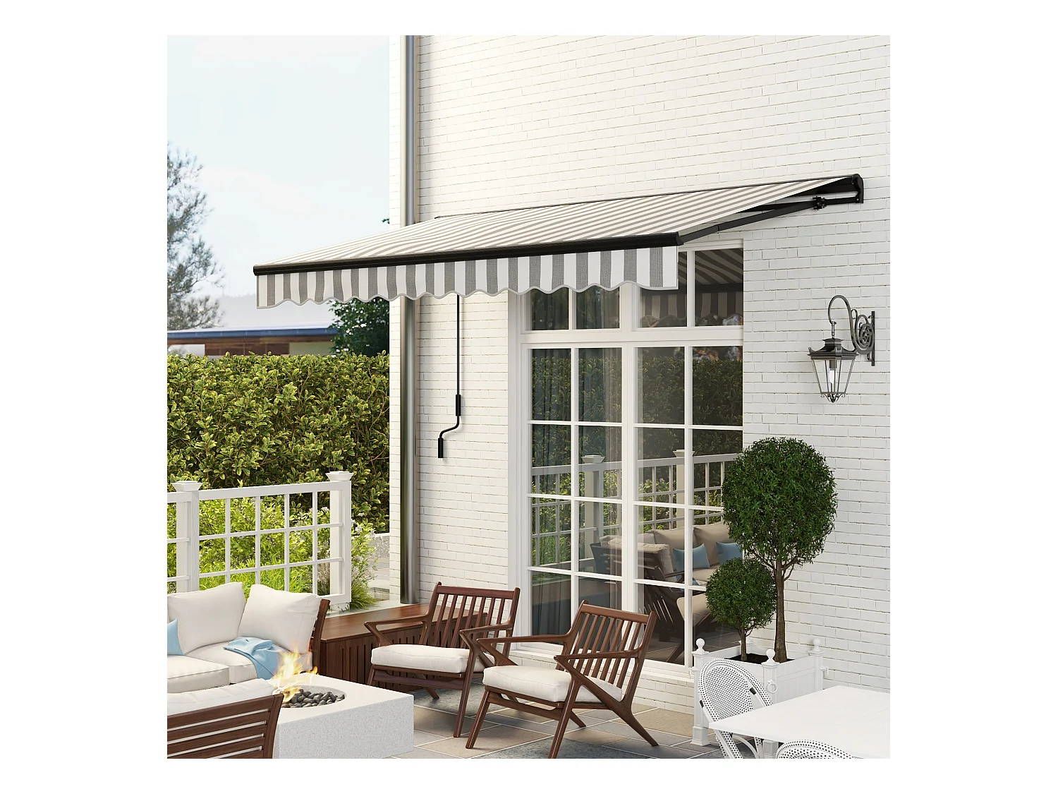 Elektrische Markise mit Gelenkarmen, Balkonmarkise, 395 x 250 cm, Sonnenschutz