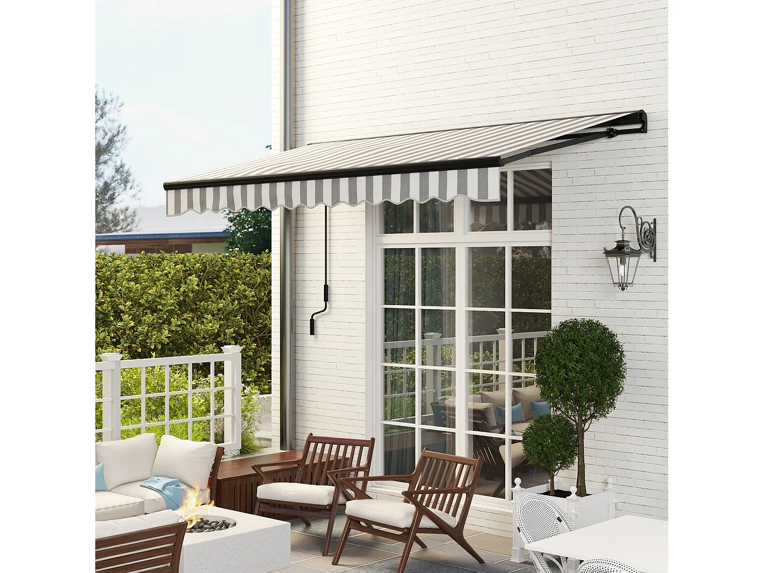 Store banne électrique à bras articulés,store de balcon,395x250 cm,protection solaire