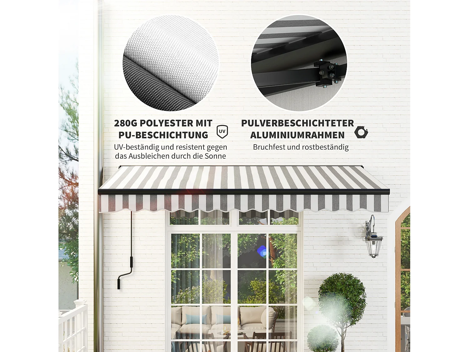 Store banne électrique à bras articulés,store de balcon,395x250 cm,protection solaire